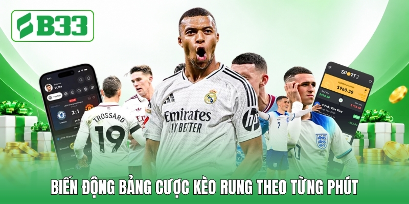 Biến động bảng cược kèo rung theo từng phút